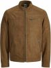 JACK & JONES ESSENTIALS imitatieleren tussenjas Rocky camel online kopen