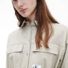 Calvin Klein Beige Midi Jurk Badge Belted Shirt Dress online kopen