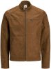 JACK & JONES ESSENTIALS imitatieleren tussenjas Rocky camel online kopen