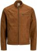 JACK & JONES ESSENTIALS imitatieleren tussenjas Rocky camel online kopen